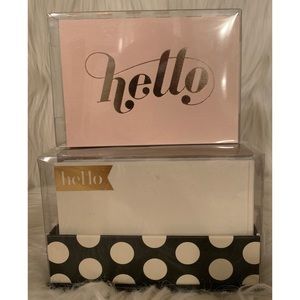 Hello Pink & Gold Note Cards